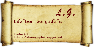 Léber Gorgiás névjegykártya